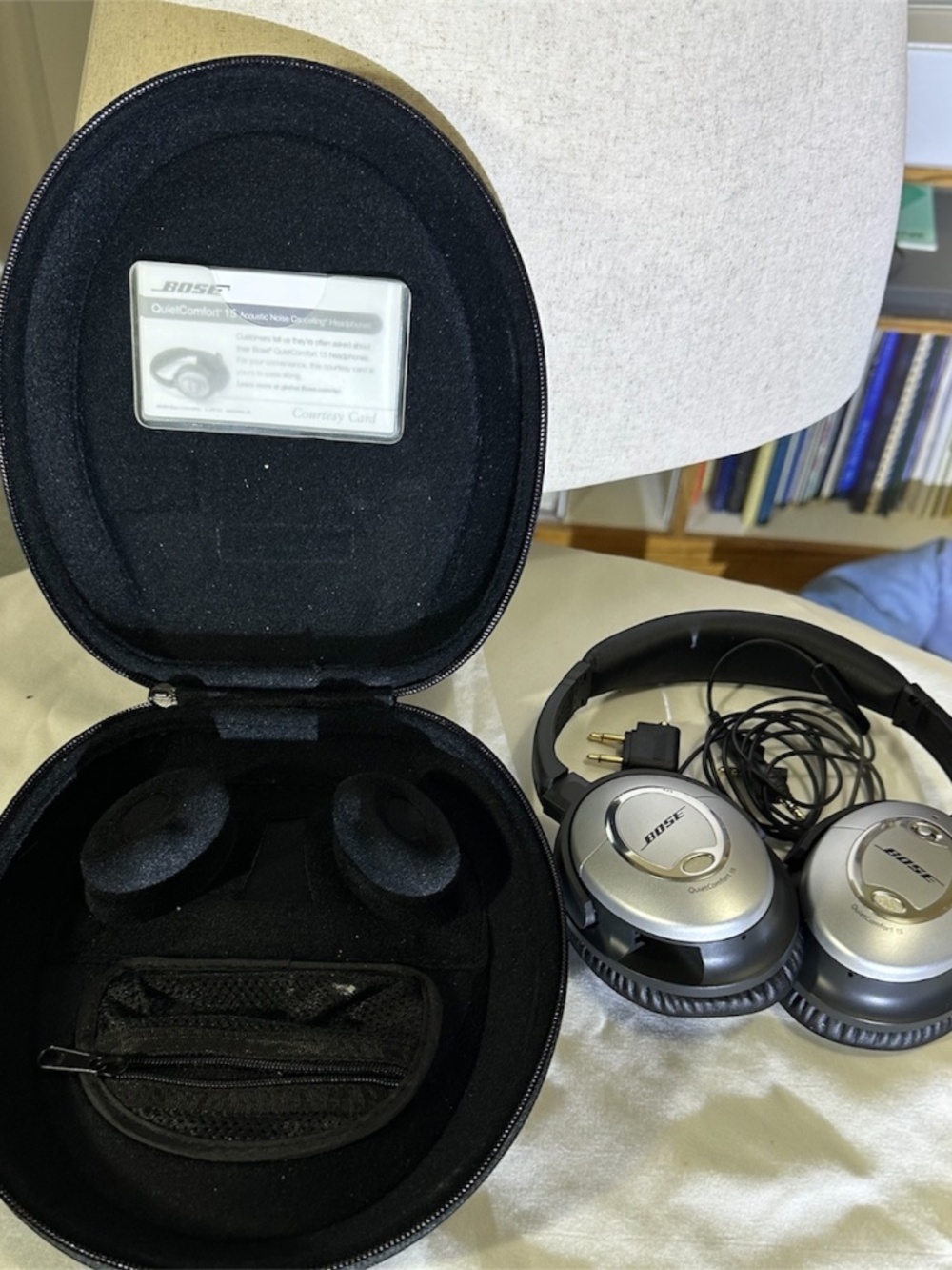 Bose QuietComfort 15 (QC15) Acoustic Noise Cancelling Headphones | Case & Access
